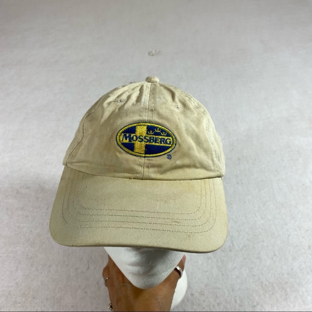 Mossberg Cap Flying Fisherman Strap back baseball hat Oval Gold Cross Vi…
